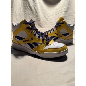 Size 11 - Reebok Royal BB 4500 2 High White Yellow Good Condition W/wear Sneaker